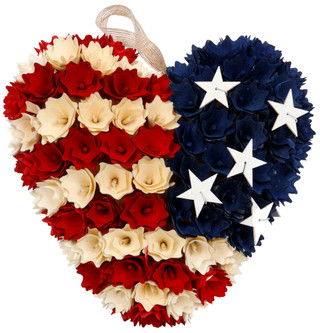 Thumbnail 1: SPECIAL T IMPORTS 10 In Patriotic American Flag Heart Wreath 
