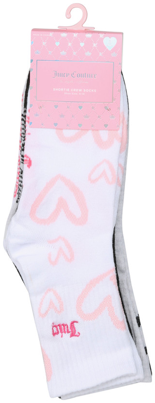 Thumbnail 2: Juicy Couture Women's 6 Pk Heart Shortie Crew Socks 