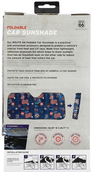 Thumbnail 2: Route 66 Foldable Car Sunshade 