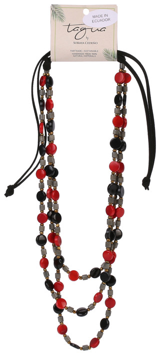 Thumbnail 1: TAGUA Red Saskia Natural Handmade Necklace 