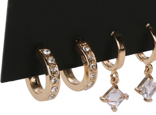 Thumbnail 1: Noir 3 Pk Hug Drop Earrings 