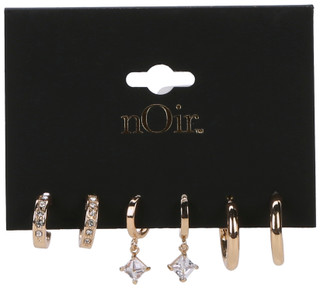 Thumbnail 2: Noir 3 Pk Hug Drop Earrings 