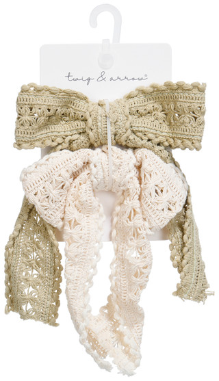 Thumbnail 2: TWIG & ARROW 2 Pk Crochet Hair Bow Clips 