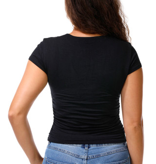 Thumbnail 1: SINCERELY JULES Juniors Short Sleeve Side Ruche Top 