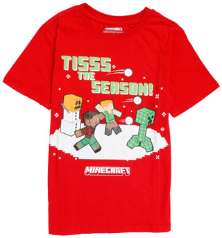 Thumbnail 1: Minecraft Big Boys Short Sleeve Christmas Minecraft Graphic Tee 