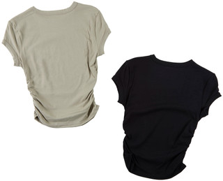 Thumbnail 1: SINCERELY JULES Juniors 2 Pk Short Sleeve Ribbed Crew Neck Tee  