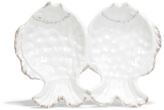 Thumbnail 1: Home Essentials 10 in Ivory Double Fish Server Plate  