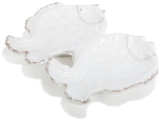 Thumbnail 2: Home Essentials 10 in Ivory Double Fish Server Plate  
