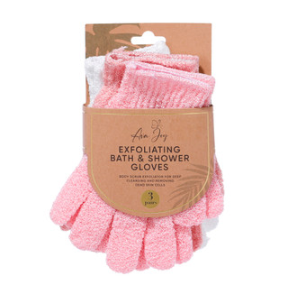 Thumbnail 1: AVA JOY 3 Pk Exfoliating Bath & Shower Gloves  
