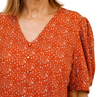 Thumbnail 2: Adrianna Papell Women's Short Sleeve Print Button Front Top 