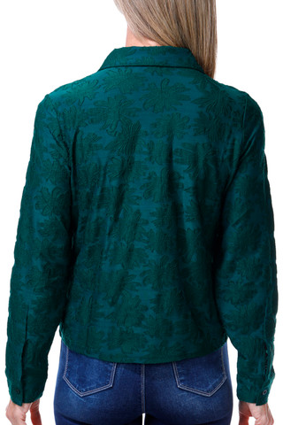 Thumbnail 1: Adrianna Papell Women's Long Sleeve Moss Crepe Button Down Top 