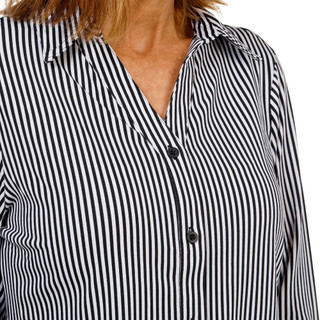 Thumbnail 2: Adrianna Papell Women's Long Sleeve Striped Button-Front Top 