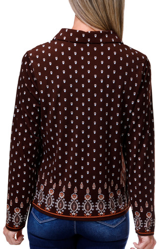 Thumbnail 2: Adrianna Papell Women's Long Sleeve Tulip Crepe Button Down Top 