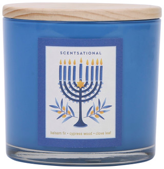 Thumbnail 2: SCENTSATIONAL 26 oz Balsam Fir Cypress Wood Clove Leaf 3 Wick Candle  