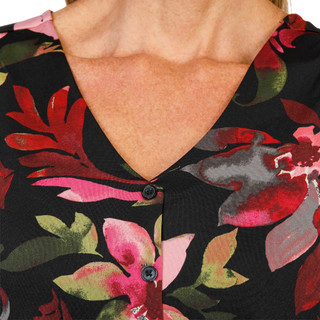 Thumbnail 1: ZAC AND RACHEL Women's Petite Long Sleeve V-Neck Floral Print Top  