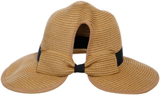 Thumbnail 1: PONYFLO Women's Wide Brim Ponytail Straw Sun Hat 