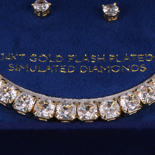 Thumbnail 1: Guiliana 3 Pc Gold Plated CZ Tennis Bracelet & Stud Earrings 