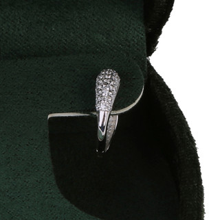 Thumbnail 2: ISABELLA M Sterling Silver Pave Huggie Hoop Earrings 