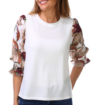 Thumbnail 3: ZAC AND RACHEL Women's Petite Long Sleeve Scoop Neck Top  