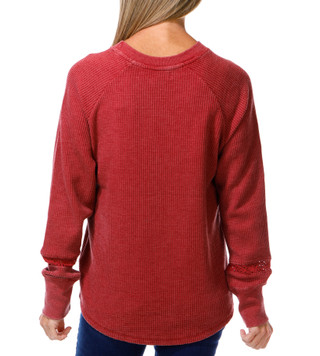 Thumbnail 1: C&C California Women's Long Sleeve Waffle Knit Graphic Sweater 
