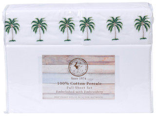 Thumbnail 6: Panama Jack Embroidered Palm Tree Sheet Set 