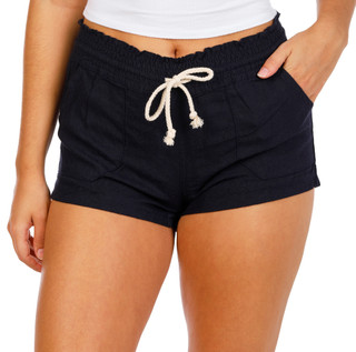 Thumbnail 1: April Kiss Junior's Linen Drawstring Shorts 