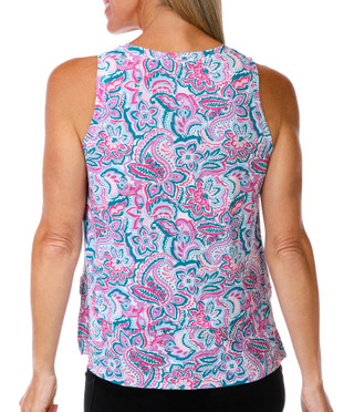 Thumbnail 3: Brisas Women's Linen Like Pretty Paisley Active Top 