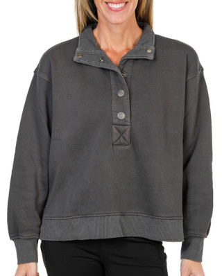 Thumbnail 1: C&C California Women's Long Sleeve Sunwashed Marley Snap Henley Sweater  