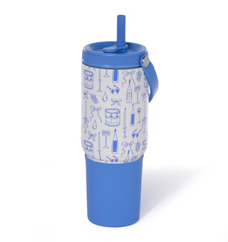 Thumbnail 5: Gourmet Home Garden Party 30 oz Tumbler with Handle, Lid & Silicone Boot 