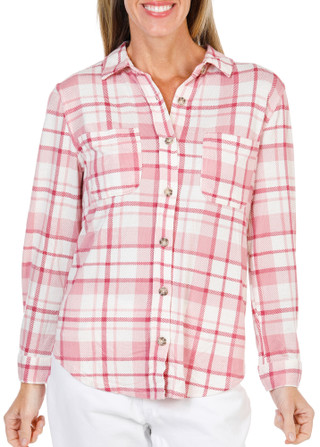 Thumbnail 3: C&C California Women's Long Sleeve Plaid Button Up Top 