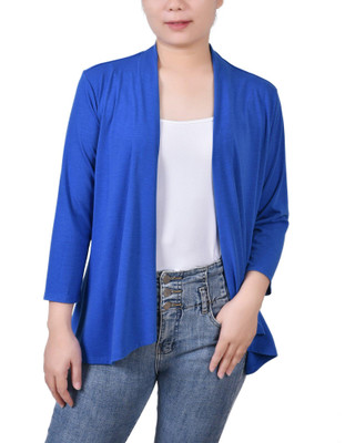 Thumbnail 1: NY COLLECTION NY Collection Womens Solid 3/4 Sleeve Cardigan 
