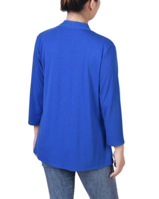 Thumbnail 2: NY COLLECTION NY Collection Womens Solid 3/4 Sleeve Cardigan 