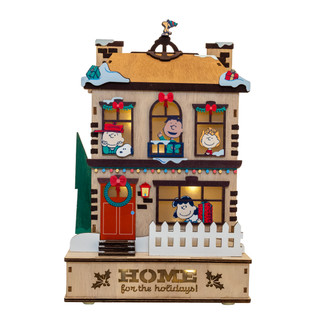 Thumbnail 1: Peanuts Peanuts Lighted "Home For The Holidays" House 