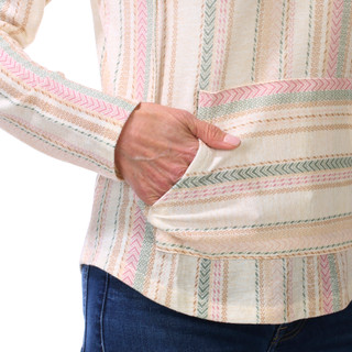 Thumbnail 1: Wallflower Women's Long Sleeve Baha Explorer Striped Hoodie  