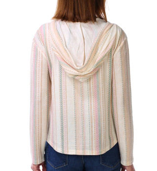 Thumbnail 3: Wallflower Women's Long Sleeve Baha Explorer Striped Hoodie  