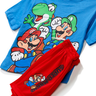 Thumbnail 1: Super Mario Little Boys 2 Pc Mario Shorts Set  