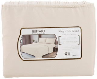 Thumbnail 3: Buffalo 4 Pc Pintuck Sheet Selection-Beige 