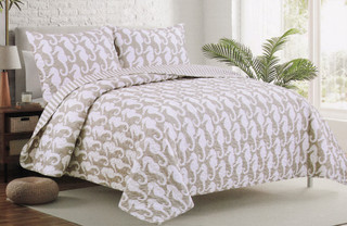 Thumbnail 9: Coastal Living Seahorse Reversible Quilt Set 