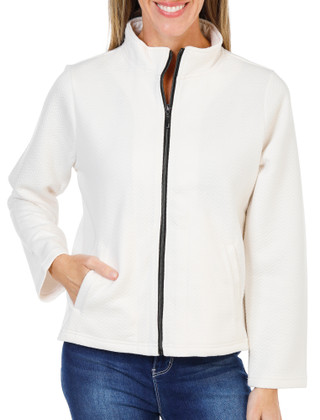 Thumbnail 1: Onque Women's Petite Long Sleeve Textured Knit Jacket  