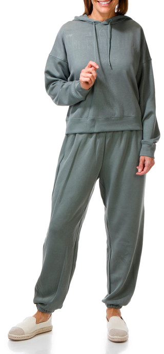 Thumbnail 1: 90 Degree 2 Pc Women's Long Sleeve Softlite Fleece Hoodie Jogger Set  