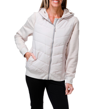 Thumbnail 1: DKNY Women's Long Sleeve Quilted Zip-Front Hooded Jacket 