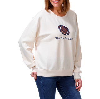 Thumbnail 1: Life is Good Women's Long Sleeve Football Season Scuba Sweater 