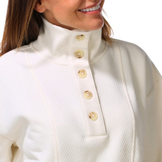 Thumbnail 1: Southern Tide Women's Long Sleeve Mock Button Neck Top 