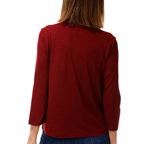Thumbnail 3: Cupio Women's 3/4 Sleeve Football Slub Crew Neck Top 