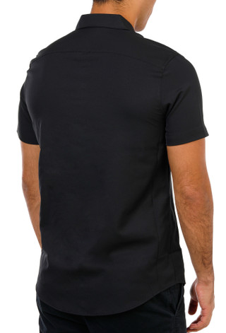 Thumbnail 1: Perry Ellis Men's Short Sleeve Solid Slim Fit Button Up Shirt 