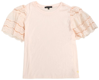 Thumbnail 1: ADRIENNE VITTADINI Women's Short Lace Sleeve Crew Top 