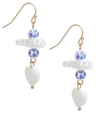 Thumbnail 1: Noir 3-Piece White & Blue Earrings 