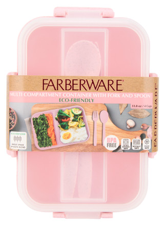 Thumbnail 1: Farberware Two-Compartment Wheat Straw Bento Box 
