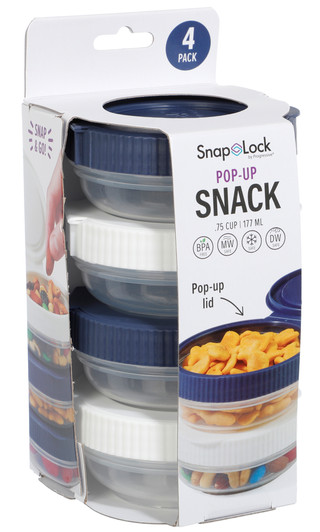 Thumbnail 1: Progressive 4 Pk SnapLock Pop-Up Snack Containers  