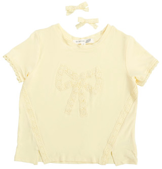 Thumbnail 1: B TWEEN Big Girls Short Sleeve Bow Lace Tee 
